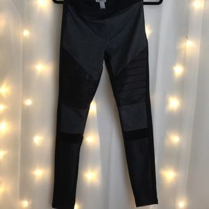 Forever 21 Active grey/black moto leggings